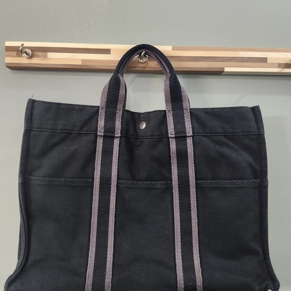 Hermes Paris Fourre Tote Navy with Gray Stripes - Picture 7 of 12